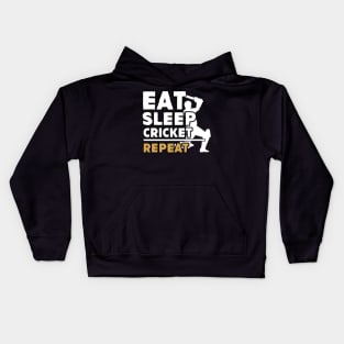 Eat sleep cricket repeat Kids Hoodie